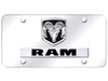 RAM Stainless Steel Chrome License Plate with 3D Chrome/Black Logo