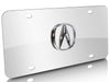 Acura License Plate - Stainless Steel Chrome with Chrome 3D Logo