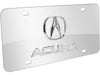 Acura License Plate - Stainless Steel Chrome with Chrome 3D Logo & Script