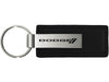 Dodge Leather Key Chain with Stripe Logo - Black