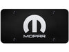 Mopar License Plate - Stainless Steel Black with Silver Logo