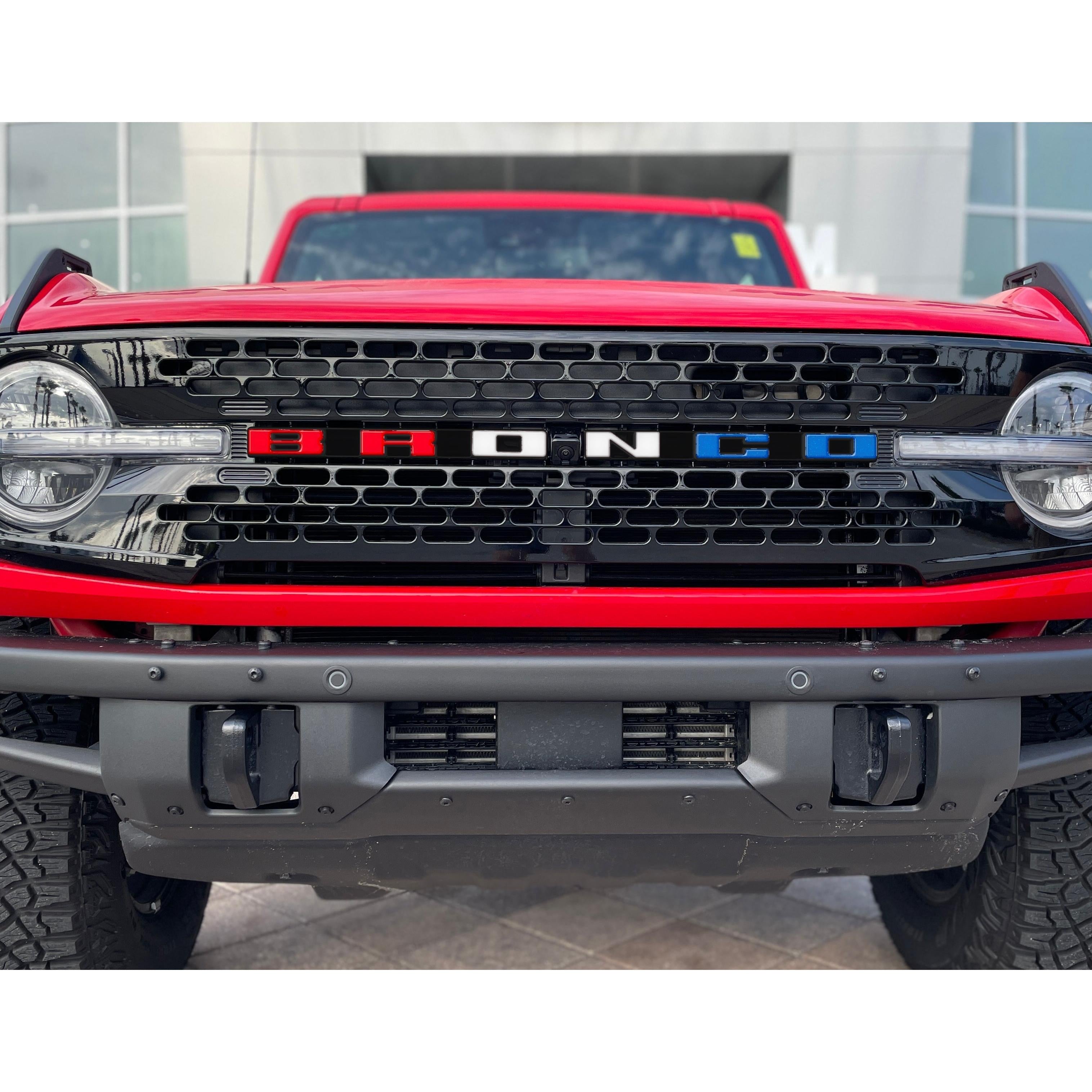 Front Grille Letter Overlays Fits 2021-2026 Ford Bronco
