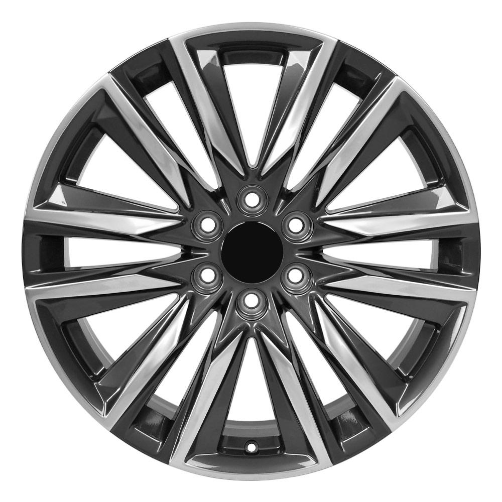 22" Replica CA91 fits Cadillac Escalade 22x9 Gunmetal with Polished Face-SR1 Performance