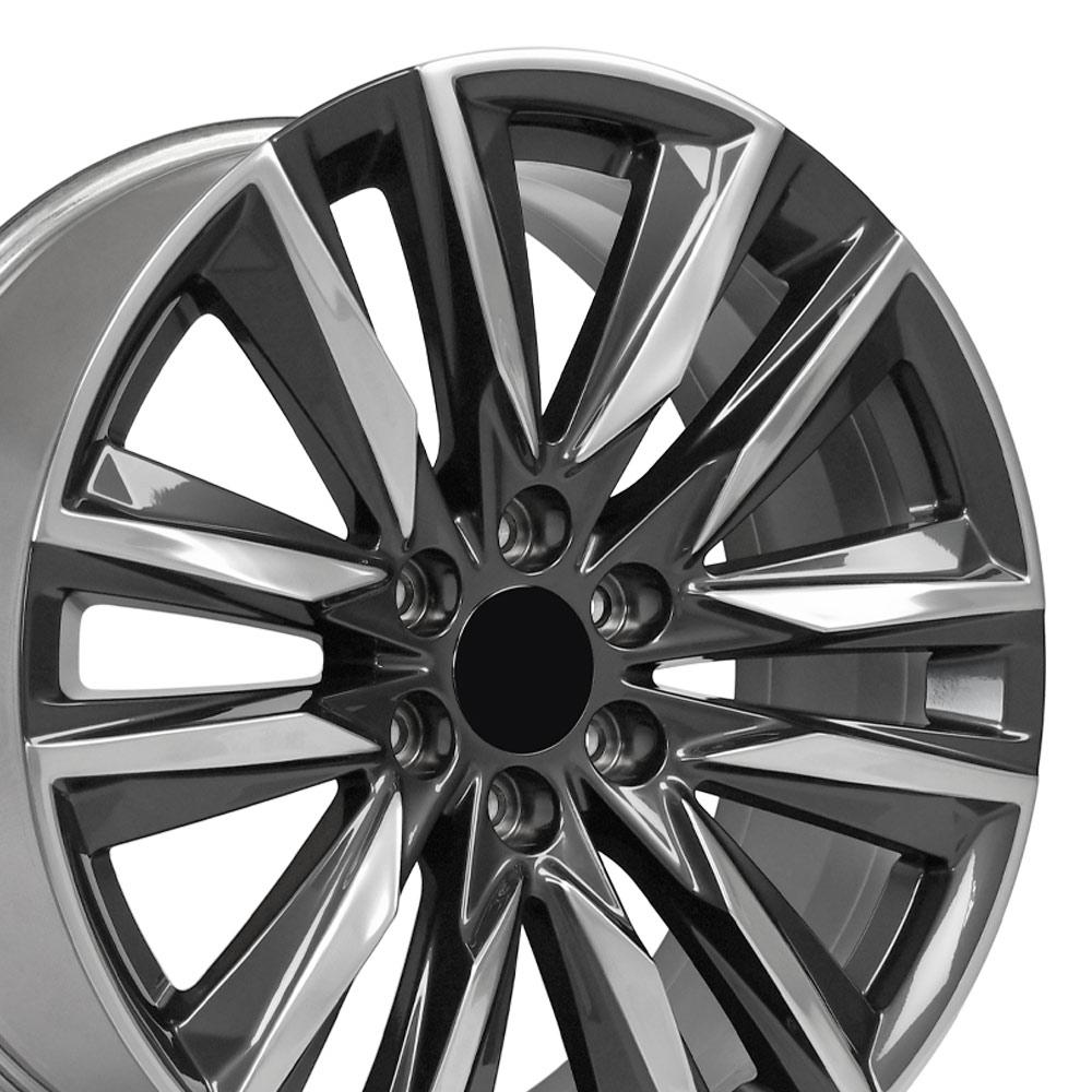 22" Replica CA91 fits Cadillac Escalade 22x9 Gunmetal with Polished Face-SR1 Performance