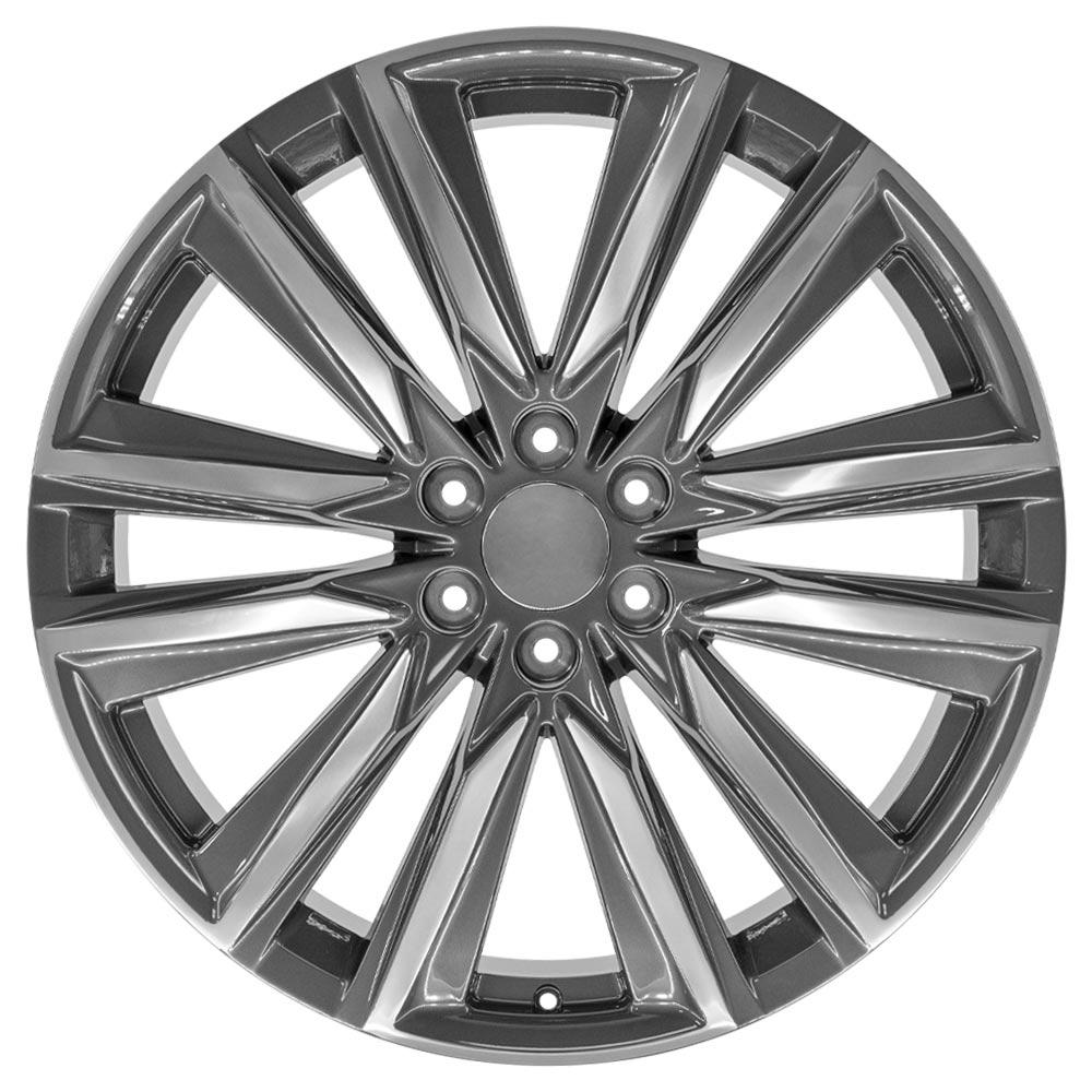 24" Replica CA91 fits Cadillac Escalade 24x10 Gunmetal with Polished Face-SR1 Performance