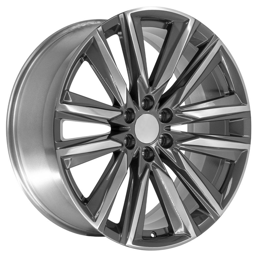 24" Replica CA91 fits Cadillac Escalade 24x10 Gunmetal with Polished Face-SR1 Performance
