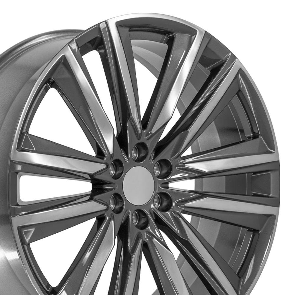 26" Replica CA91 fits Cadillac Escalade 26x10 in Gunmetal w/ Polished Face-SR1 Performance