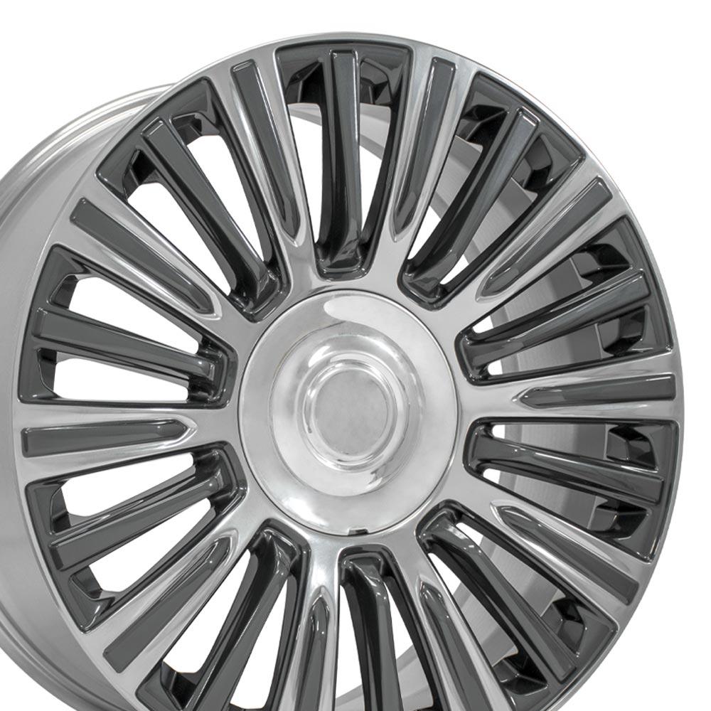 22" Replica CA92 fits Cadillac Escalade 22x9 Gunmetal with Polished Face-SR1 Performance