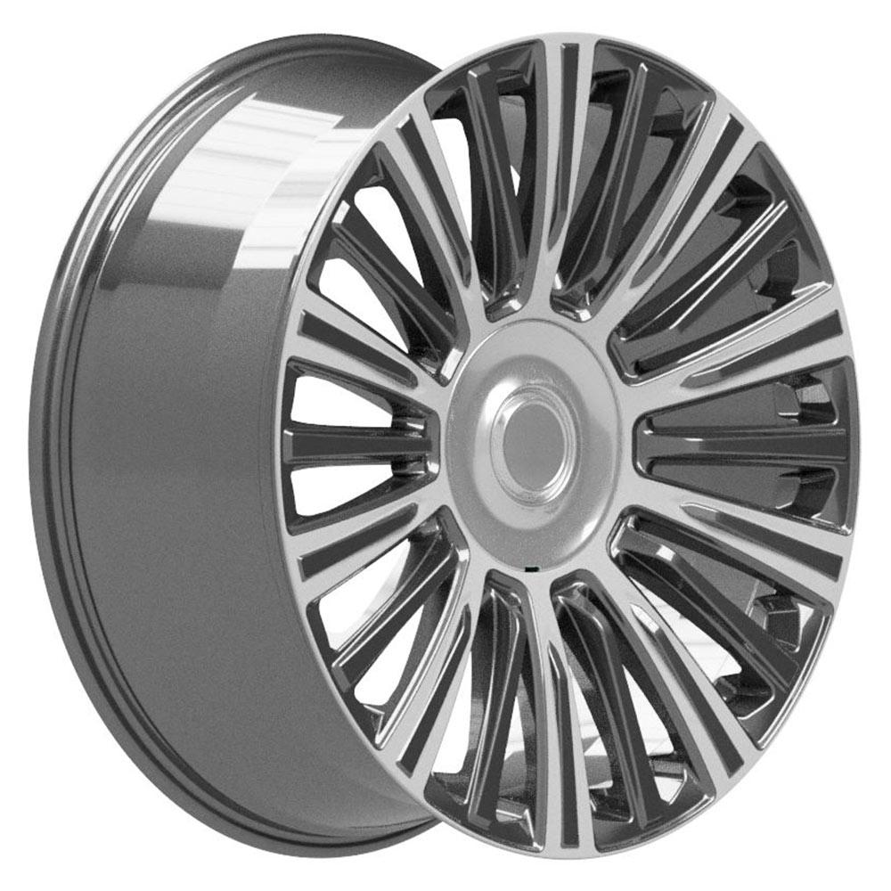 24" Replica CA92 fits Cadillac Escalade 24x10 Gunmetal with Polished Face-SR1 Performance