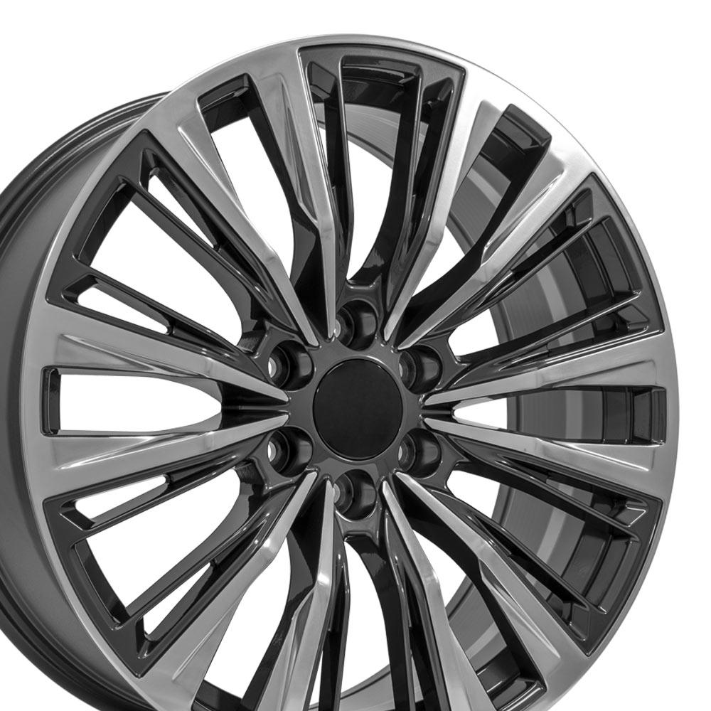 22" Replica CA93 fits Cadillac Escalade 22x9 Gunmetal with Polished Face-SR1 Performance