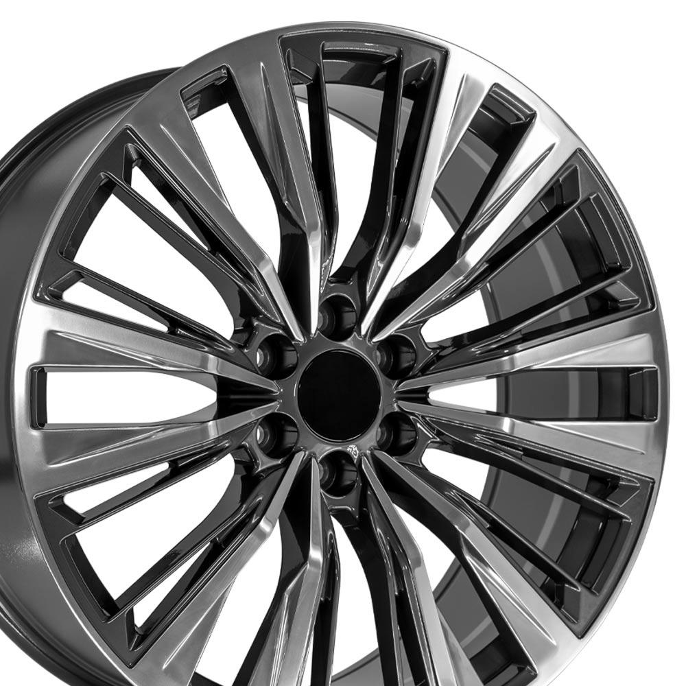 24" Replica CA93 fits Cadillac Escalade 24x10 Gunmetal with Polished Face-SR1 Performance