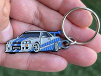 Paul Walker's Skyline R34 GTR V-Spec Keychain - Fast and Furious GT-R Key Chain-SR1 Performance