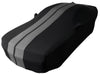 2008-2023 Dodge Challenger Ultraguard Stretch Satin Indoor Car Cover : Sport Series - Black with Gray Stripes