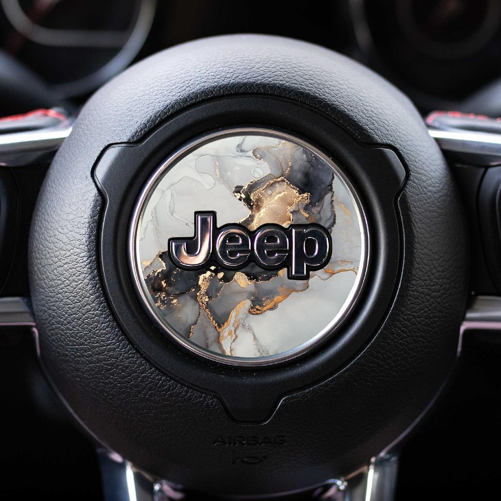 Marble Print Steering Wheel Decal for Jeep vehicles