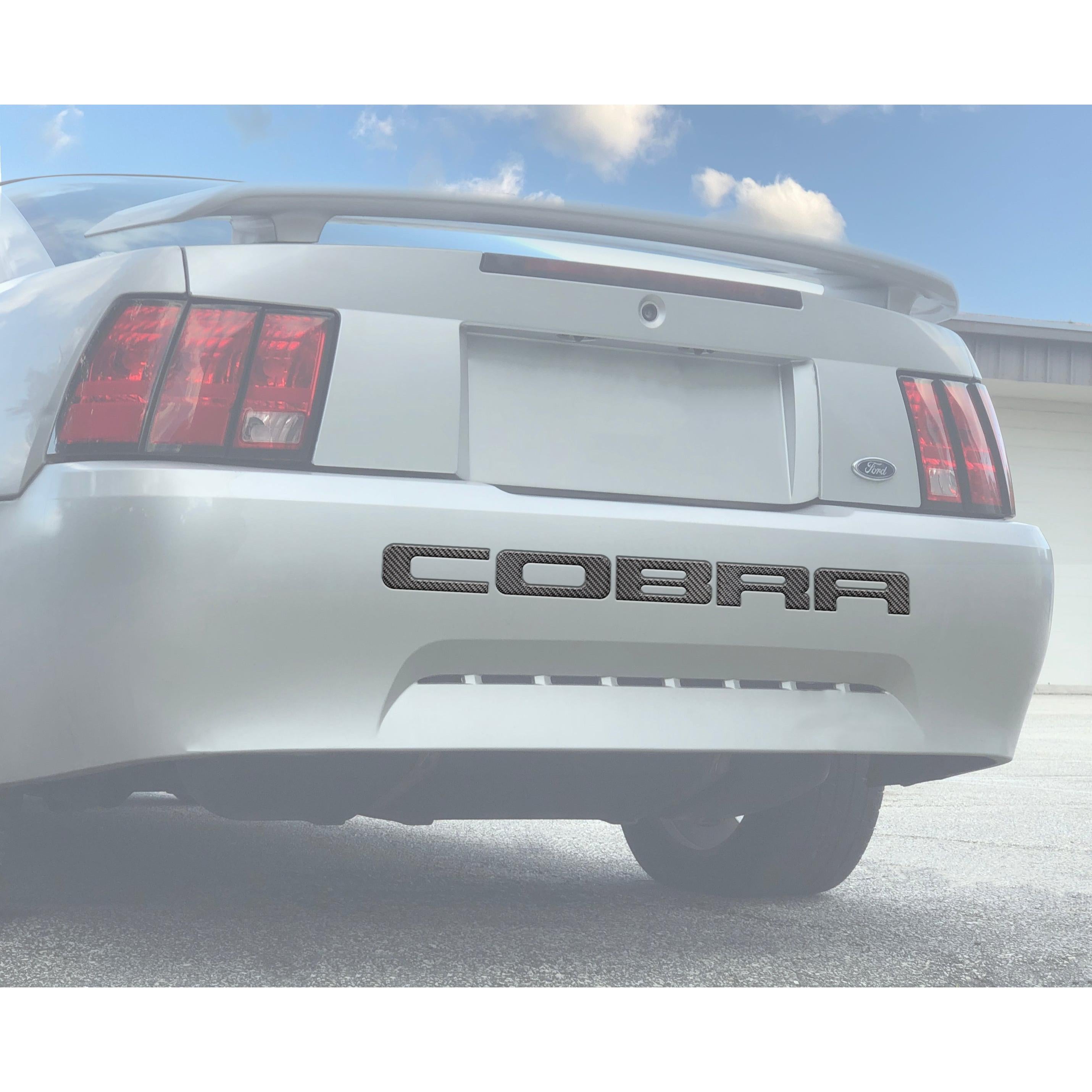 "COBRA" Bumper Letter Inserts Fits 2003-2004 Ford Cobra Real Carbon Fiber(Domed)4