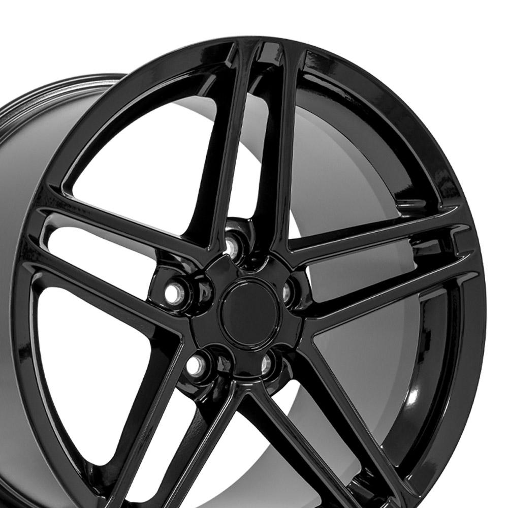 18" Replica CV07A fits Chevrolet Corvette C6 Z06 18x10.5 Black-SR1 Performance
