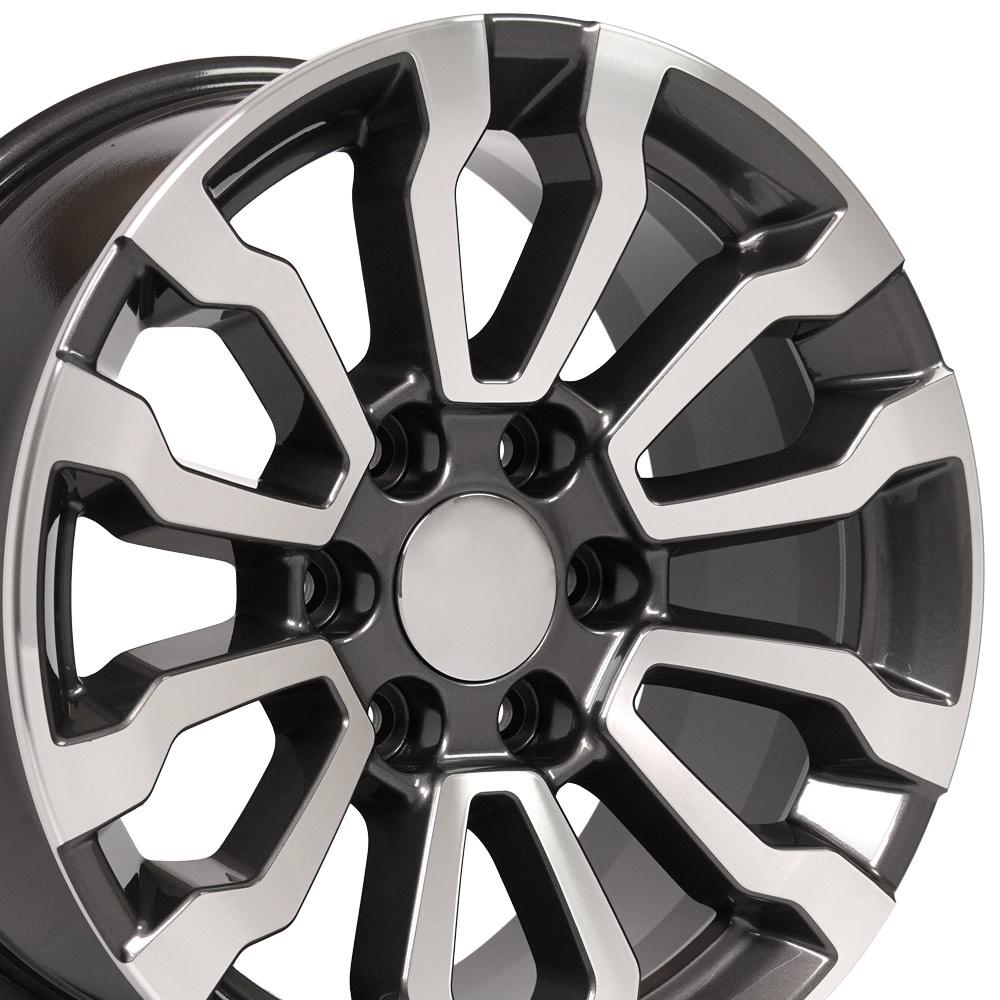 18" Replica CV35 fits GMC Sierra 18x8.5 Gunmetal Machined-SR1 Performance