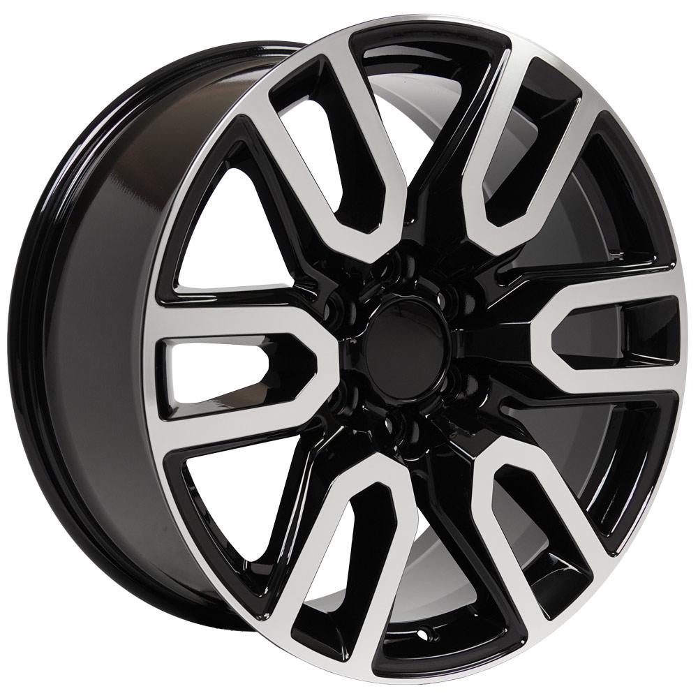 20" Replica CV36 fits GMC Sierra 20x9 Black Machined-SR1 Performance