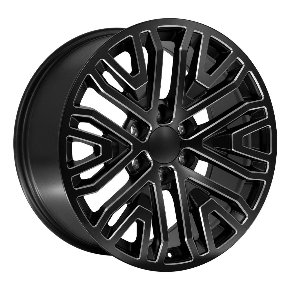 20" Replica CV37 fits GMC Sierra 1500 20x9 Black with Milled Edge-SR1 Performance