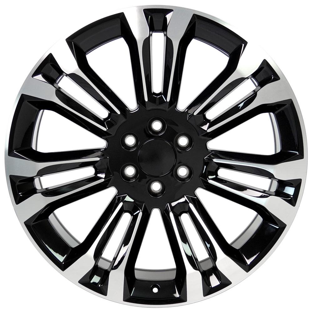 24" Replica CV43 fits Chevrolet Silverado 1500 24x10 Black Machined-SR1 Performance