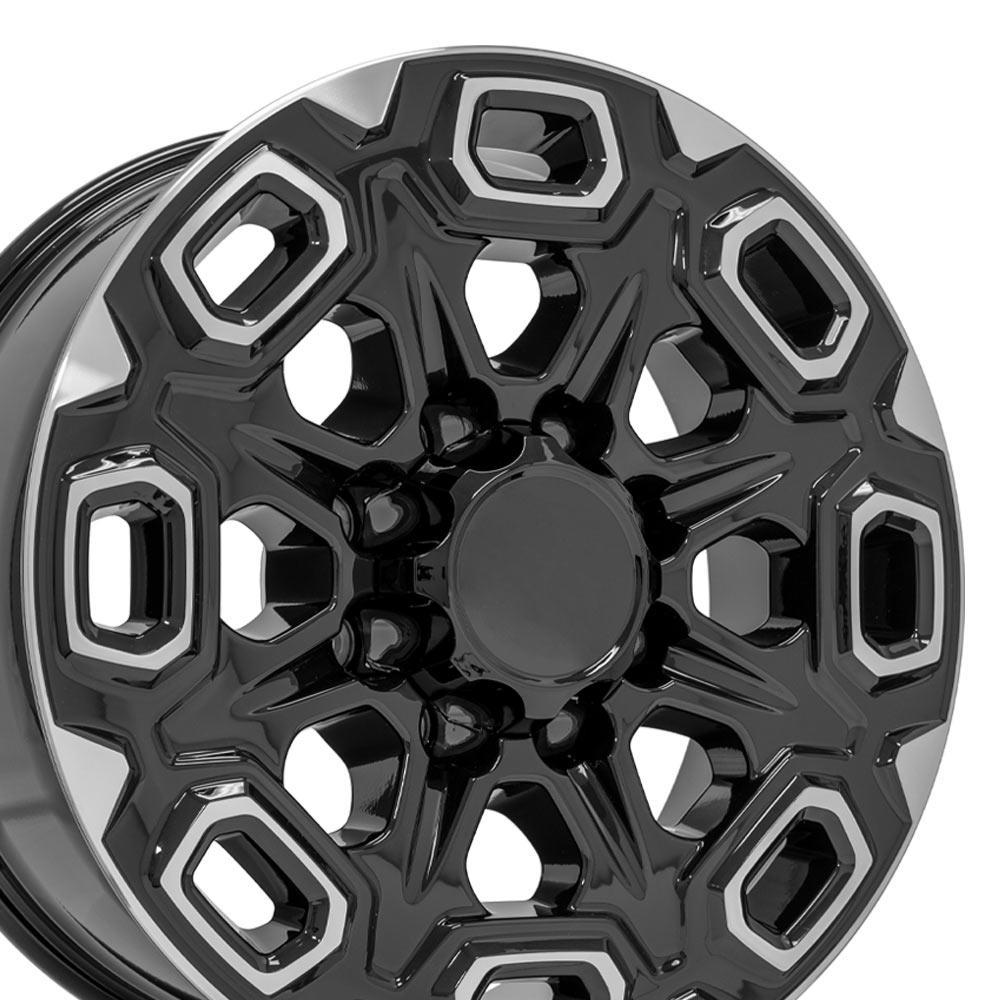 20" Replica CV64A fits Chevrolet Silverado 2500/3500 20x8.5 Black Machined-SR1 Performance