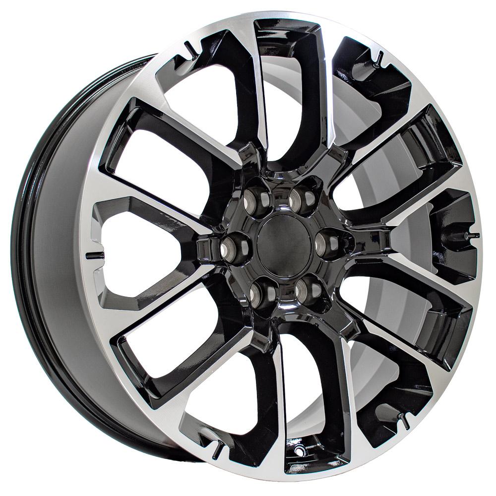 22" Replica CV67 fits Chevrolet Suburban 1500 22x9 Black Machined-SR1 Performance