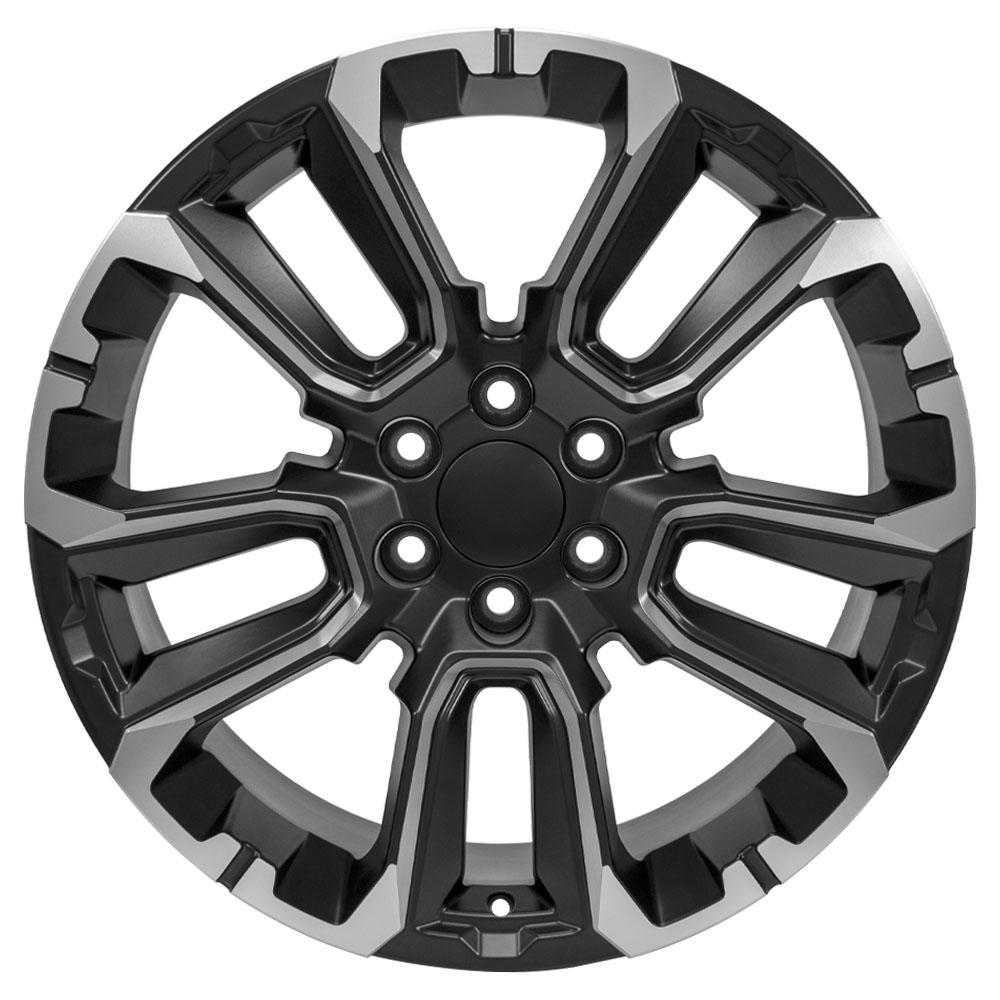 22" Replica CV68 fits Chevrolet Suburban 1500 22x9 Satin Black with Milled Edge-SR1 Performance