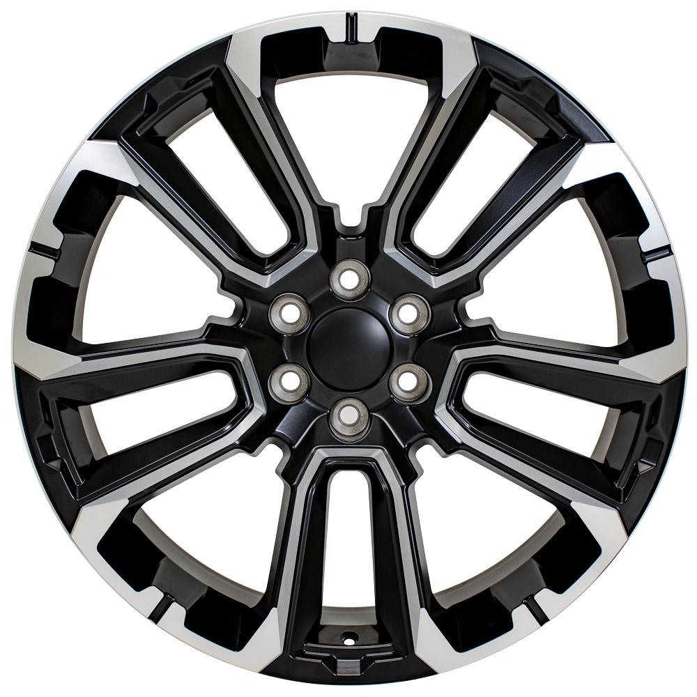 24" Replica CV68 fits Chevrolet Suburban 1500 24x10 Satin Black with Milled Edge-SR1 Performance