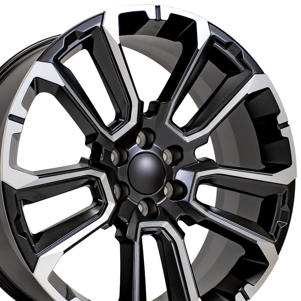24" Replica CV68 fits Chevrolet Suburban 1500 24x10 Satin Black with Milled Edge-SR1 Performance