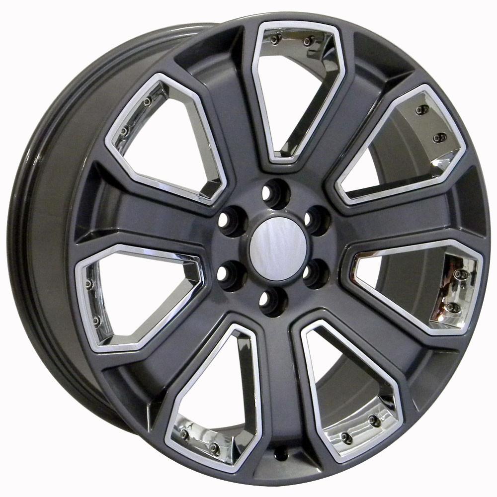 22" Replica CV93B fits Chevy Silverado 22x9 Gunmetal-SR1 Performance