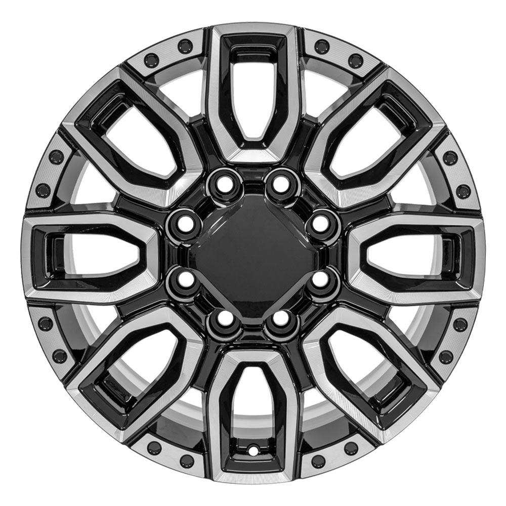 20" Replica CV97B fits GMC Sierra 2500/3500 20x8.5 Black with Milled Edge-SR1 Performance