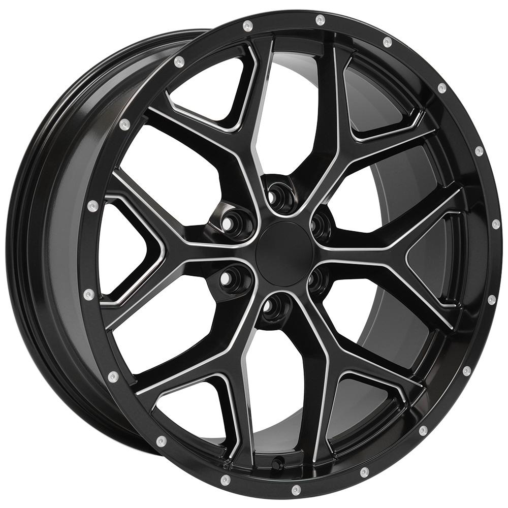22" Replica CV98 fits Chevy Silverado 22x9.5 Satin Black Milled-SR1 Performance