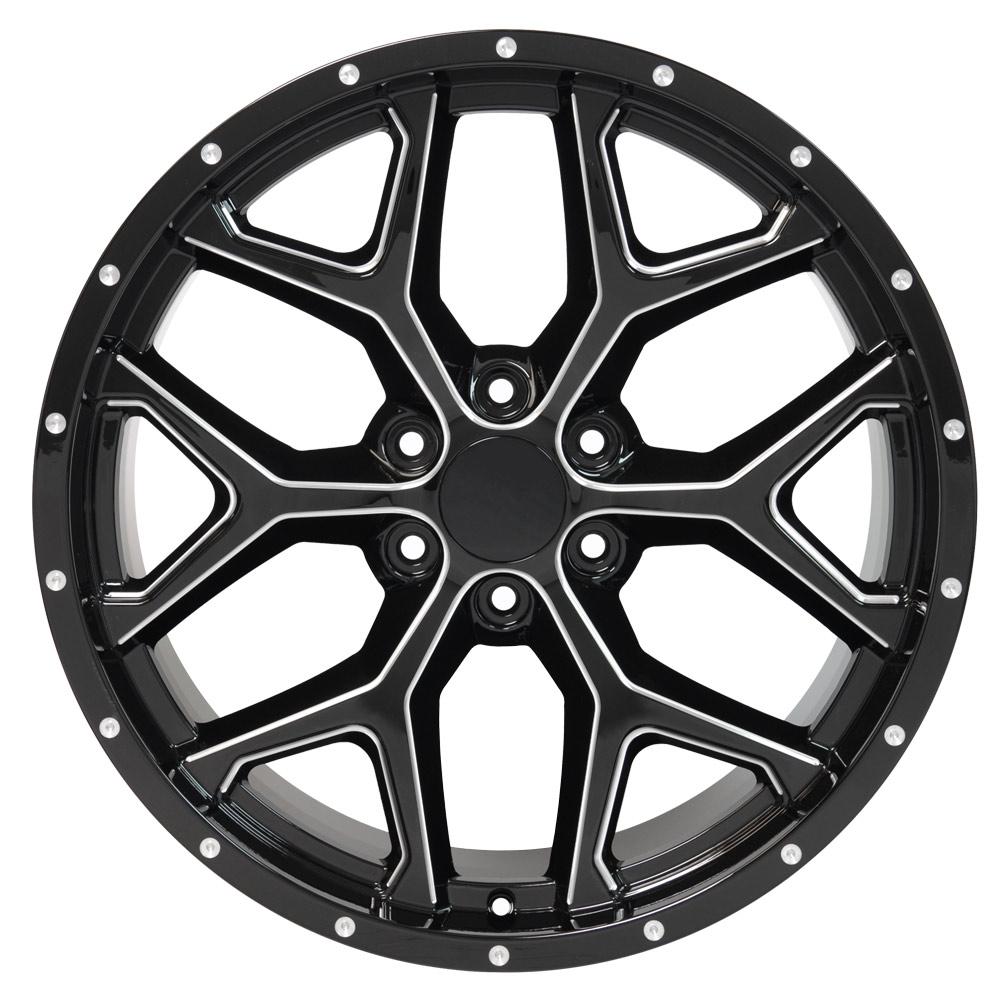 22" Replica CV98 fits Chevy Silverado 22x9.5 Black Milled-SR1 Performance