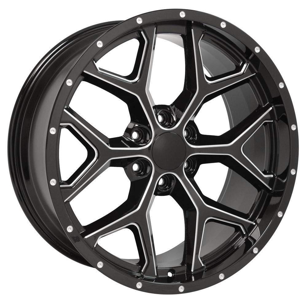 22" Replica CV98 fits Chevy Silverado 22x9.5 Black Milled-SR1 Performance