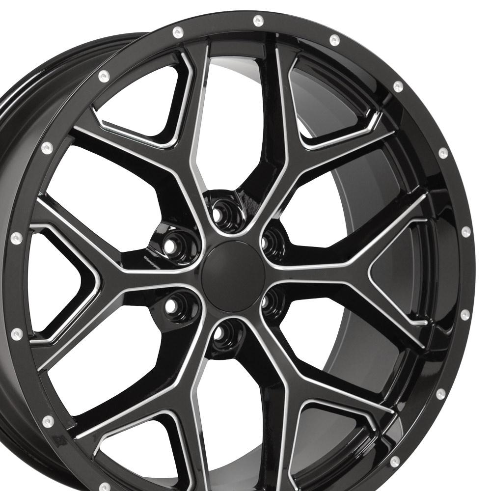 22" Replica CV98 fits Chevy Silverado 22x9.5 Black Milled-SR1 Performance