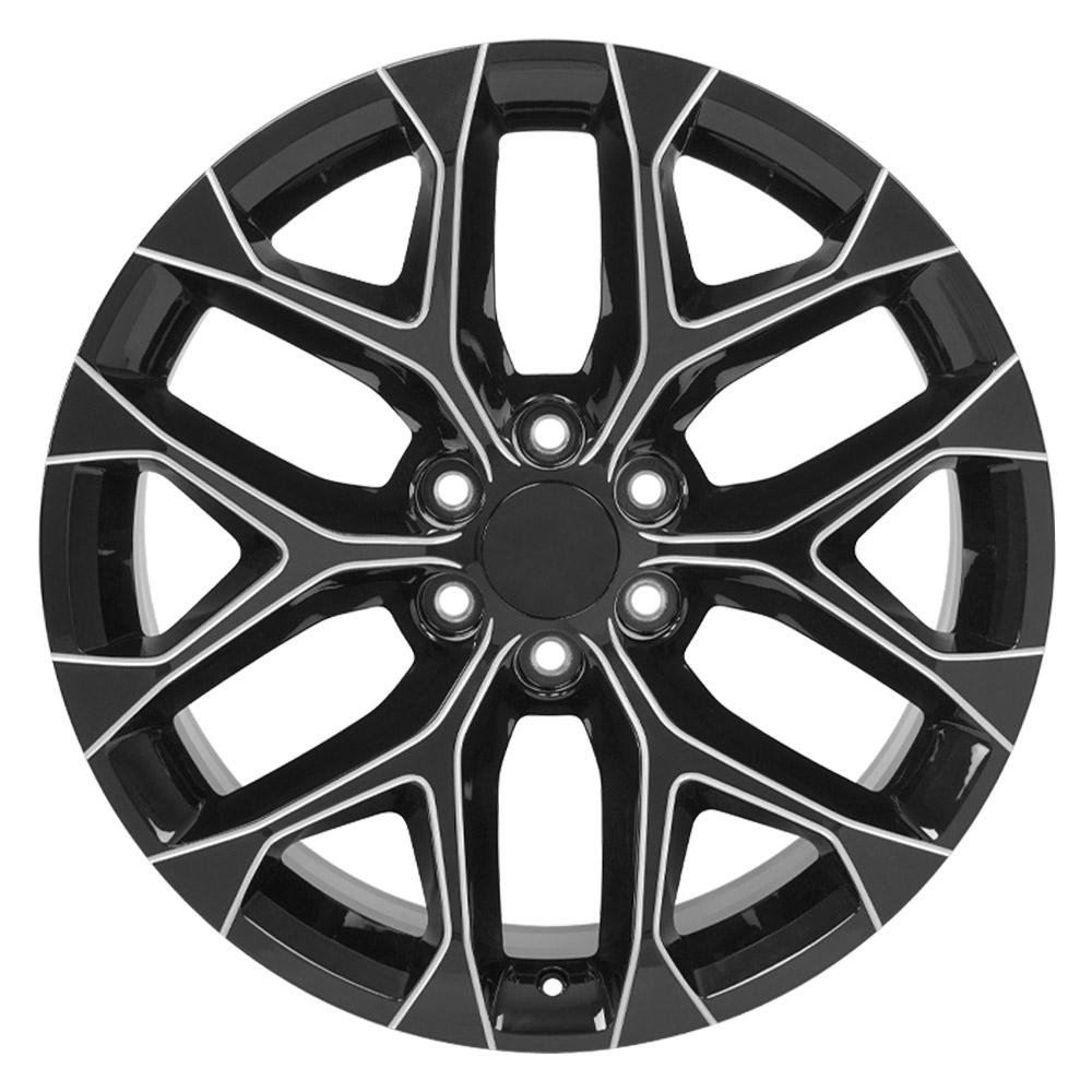 22" Replica CV98B fits Chevy Silverado 22x9 Black with Milled Edge-SR1 Performance