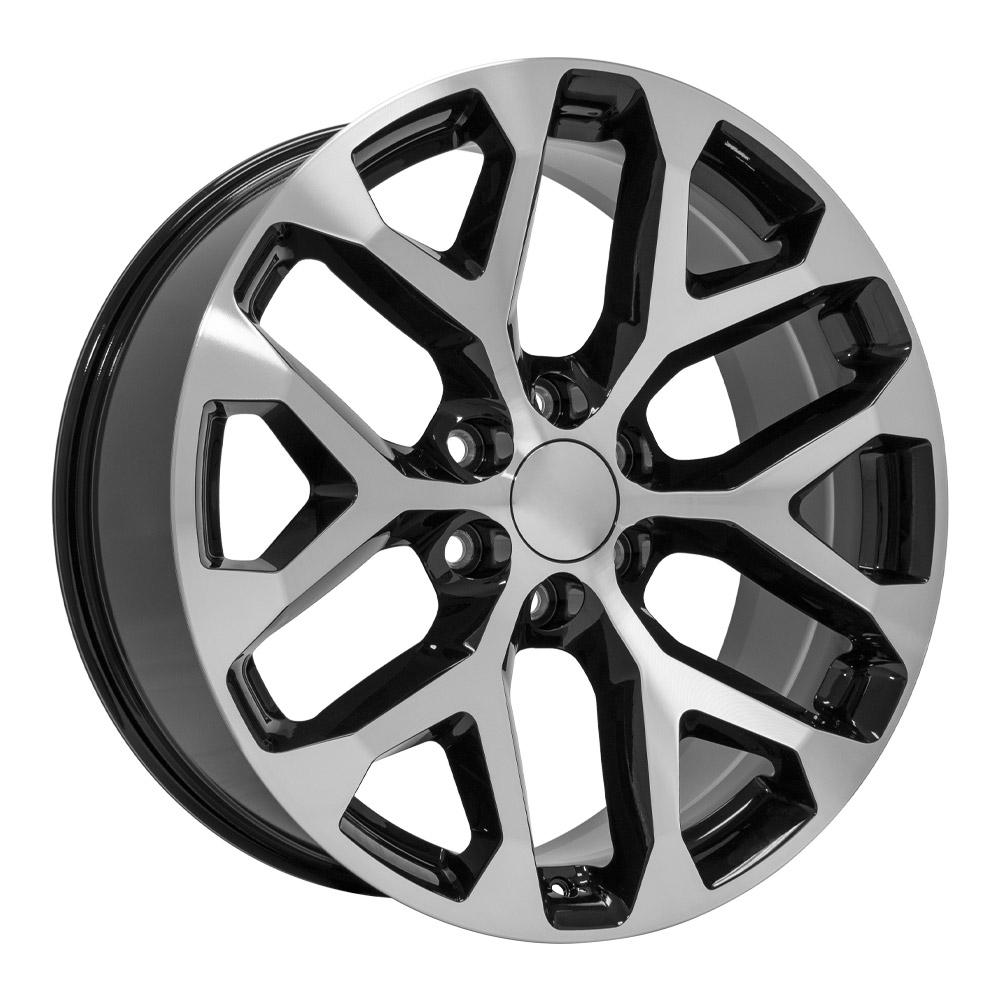 22" Replica CV98B fits Chevy Silverado 22x9 Black Machined-SR1 Performance