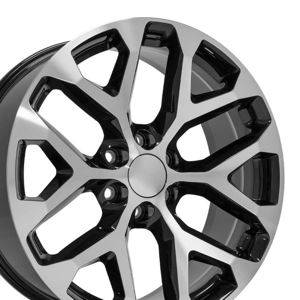 22" Replica CV98B fits Chevy Silverado 22x9 Black Machined-SR1 Performance
