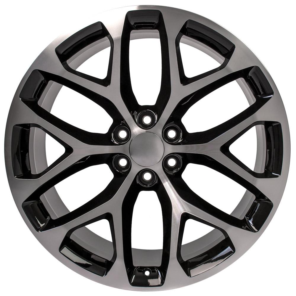 24" Replica CV98B fits Chevy Silverado 24x10 Black Machined-SR1 Performance