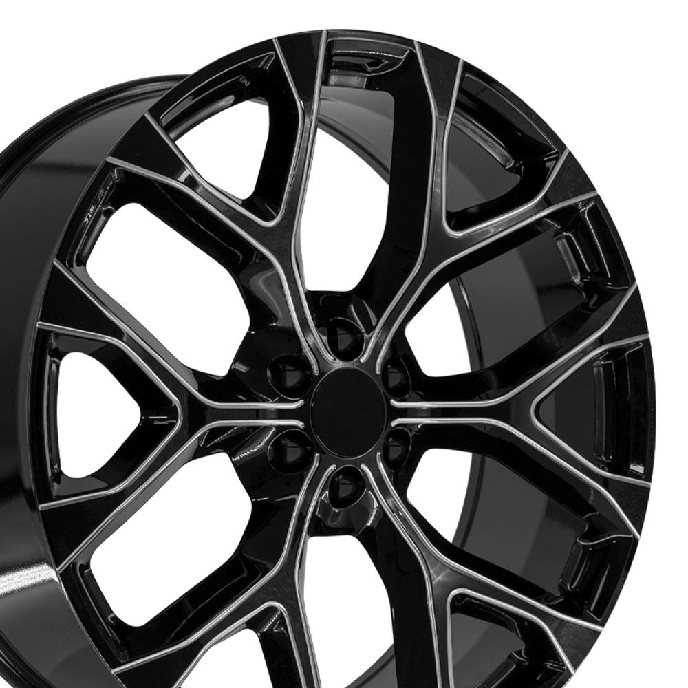 26" Replica CV98B fits Chevy Silverado 26x10 Black Milled-SR1 Performance
