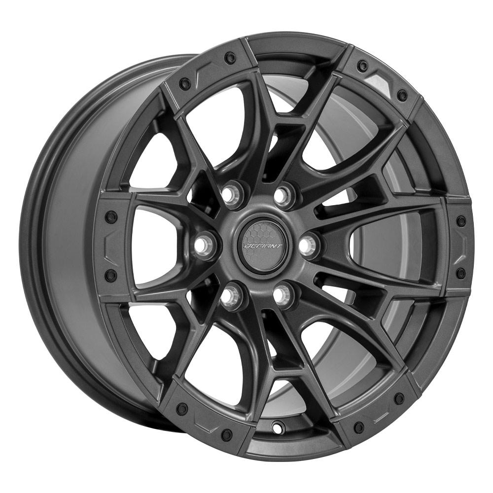 DEFIANT DF04 17x9 6x135mm +12et in Dark Satin Charcoal-SR1 Performance