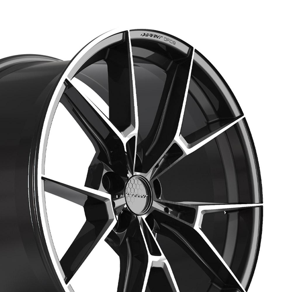 DEFIANT DF09 20x9 5x112mm +40et in Black Machined w/ Tinted Clear-SR1 Performance