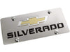 Chevrolet Silverado License Plate - Stainless Steel with Gold & Black Logo