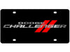 Dodge Challenger License Plate - Black Acrylic with Red Stripes
