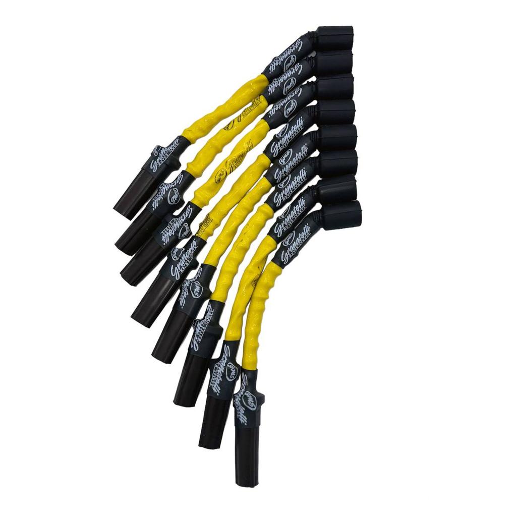 10-inch yellow 0-Ohm spark plug wires built keep coil-to-plug