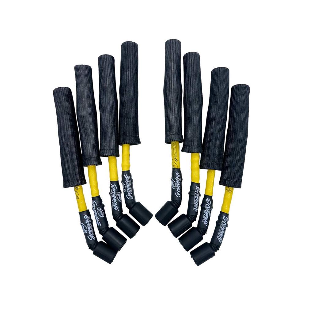 0-Ohm Yellow High-Temp Spark Plug Wires Kevlar Boots 28-1811HTYB