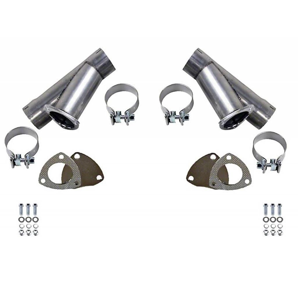 (89mm) Manual Exhaust Cutout Kit-Stainless Steel-Slip Fit w/Band Clamp-Set of 2