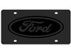 Ford License Plate - Black Carbon Steel with Black Logo
