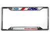 Ford Racing with Flag License Plate Frame - Chrome