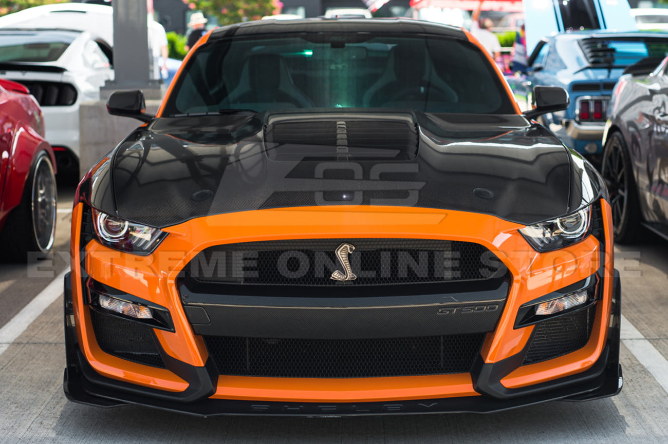 2020-23 Ford Mustang GT500 DRY Carbon Fiber Front Hood Vent & Rain Tray Cover